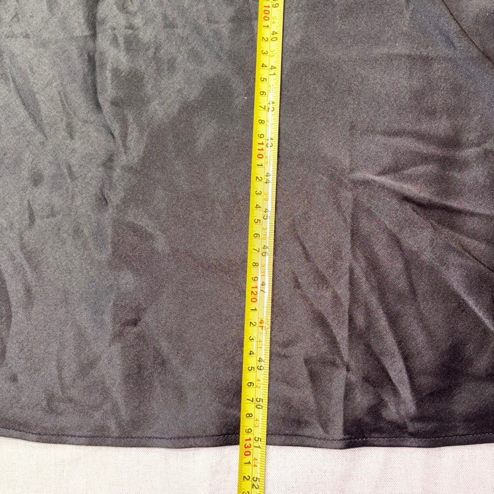 NWT Madewell V-Neck Satin Cap Sleeve Midi Dress Black Size 2 Classic Minimalist - Picture 7 of 10